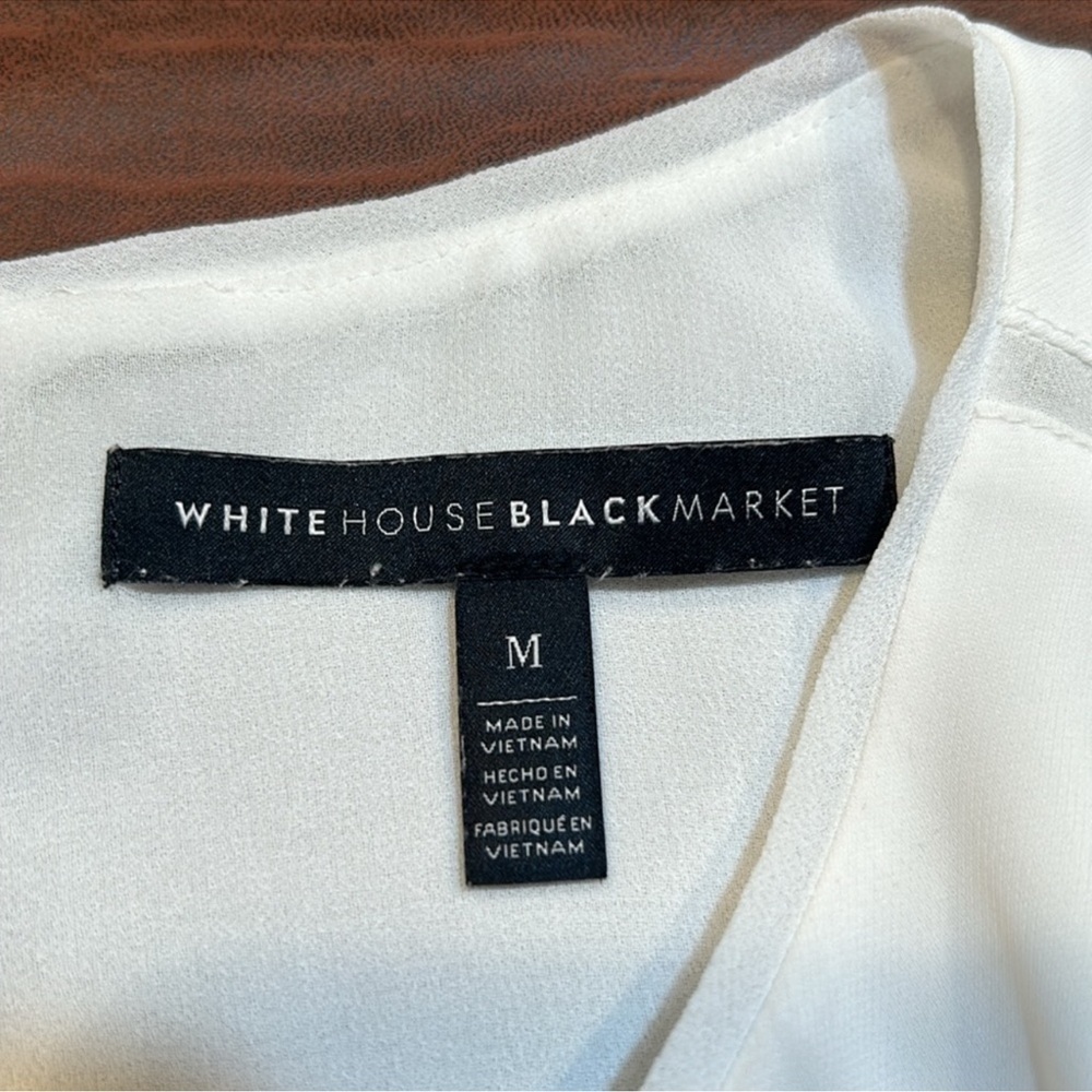 WHITE HOUSE BLACK MARKET Cream/Off-White Blouse Tank Top Size M - Picture 5 of 6
